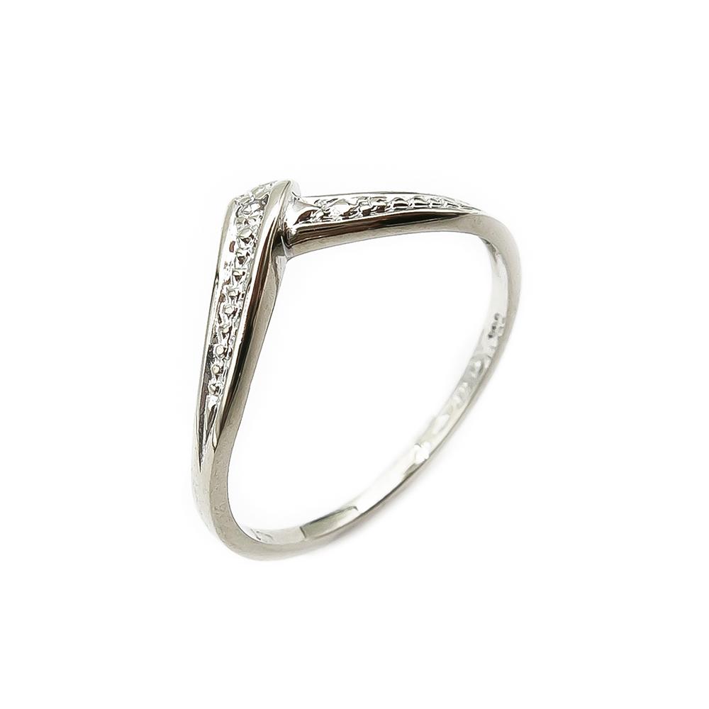 Valkokultainen timanttisormus 0,01ct 16,25mm #0