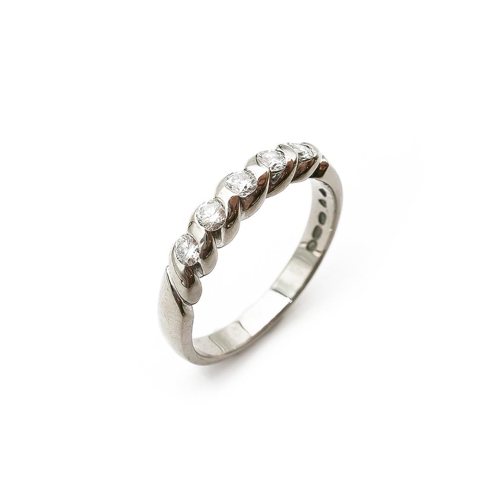 18k Valkokultainen rivitimanttisormus 0,25ct 18,5mm Sandberg #0