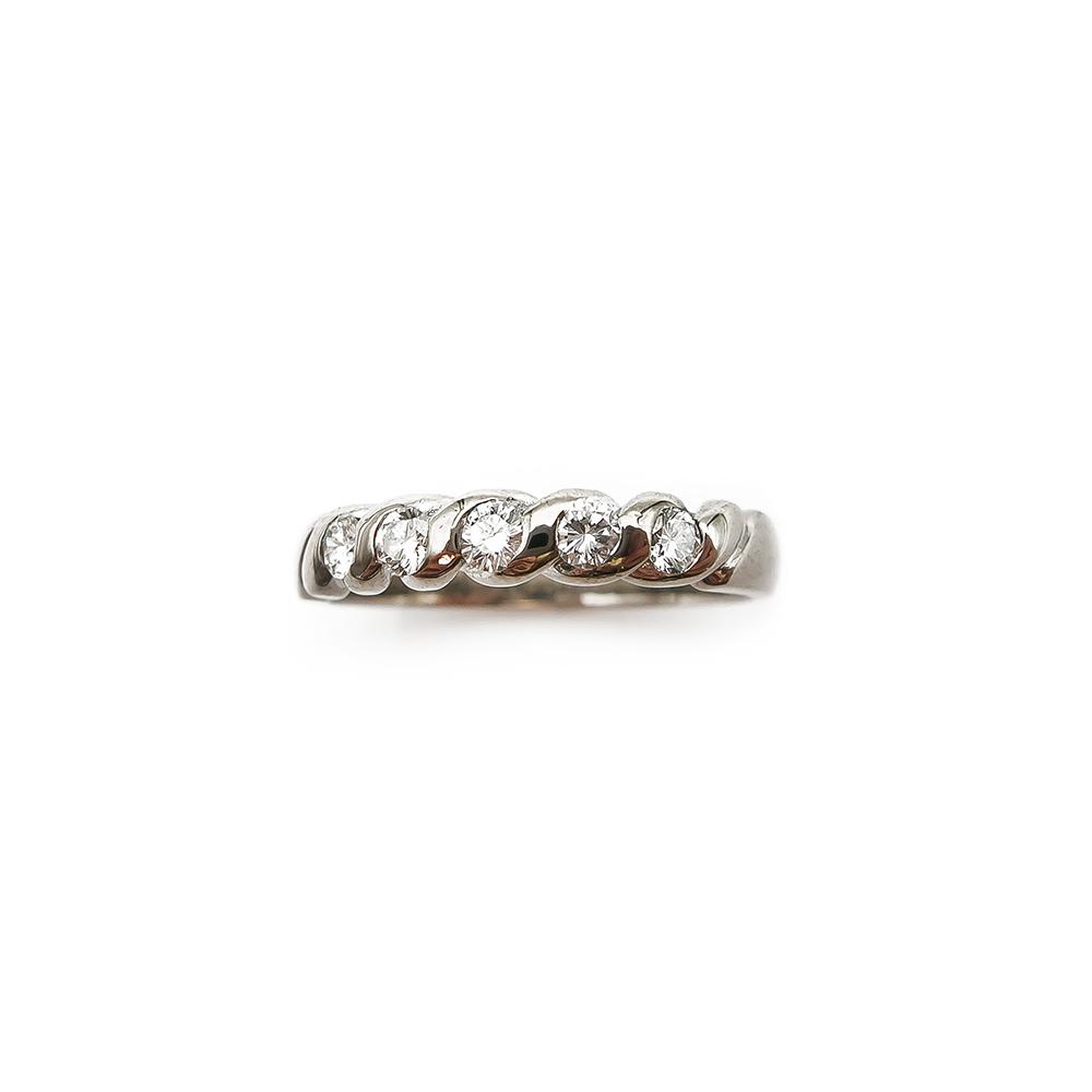18k Valkokultainen rivitimanttisormus 0,25ct 18,5mm Sandberg #2