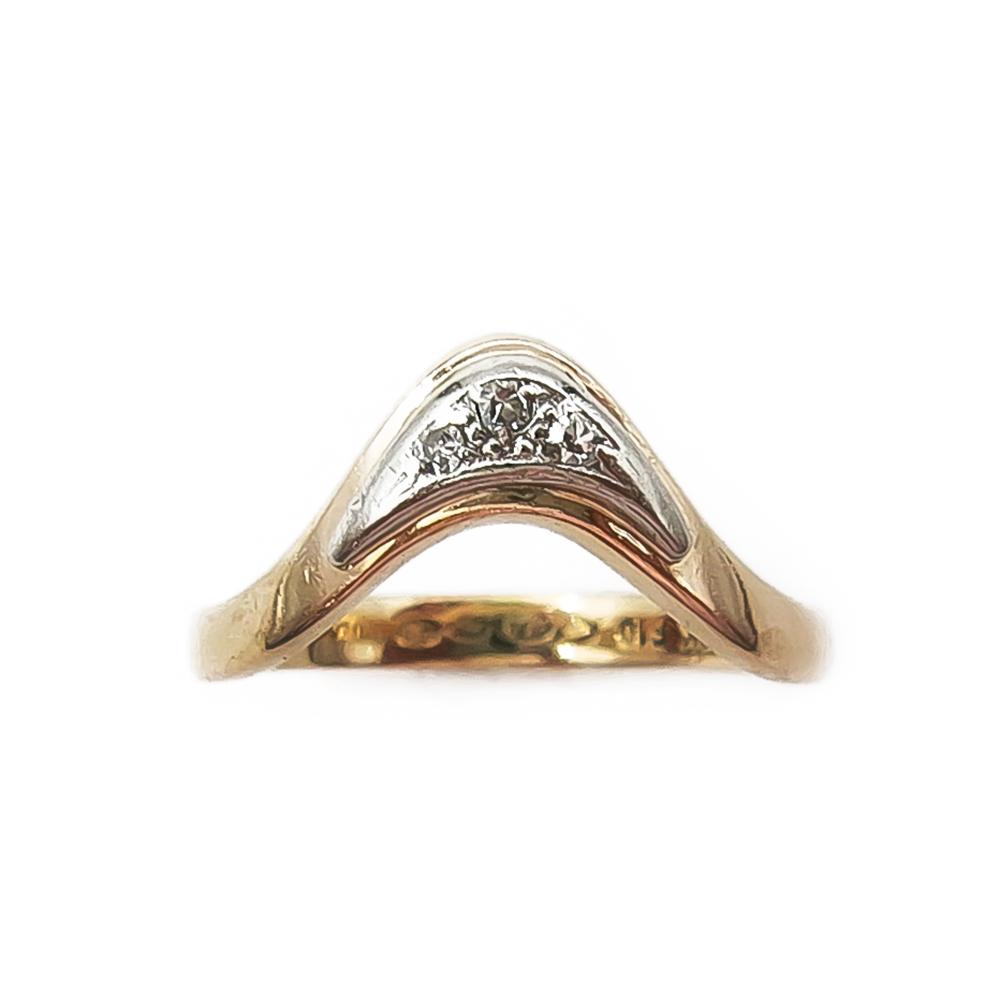 18k Timanttisormus aalto 0,015ct 15mm #1