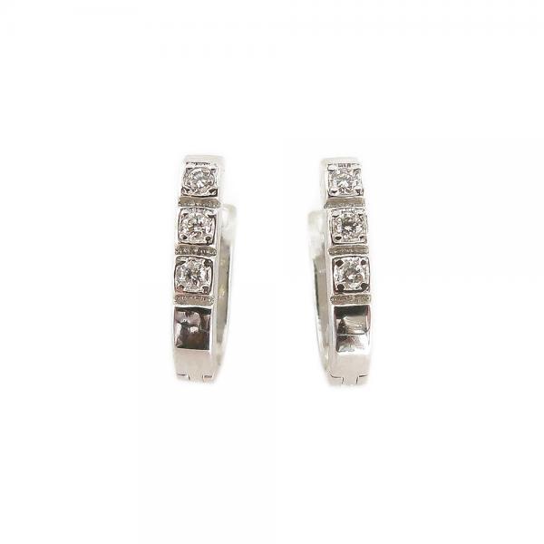Valkokultaiset timanttikorvakorut, 6x0,01ct #0