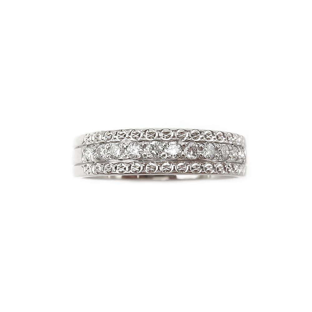 Valkokultainen Kohinoor rivitimanttisormus 0,22ct 18,25mm #1