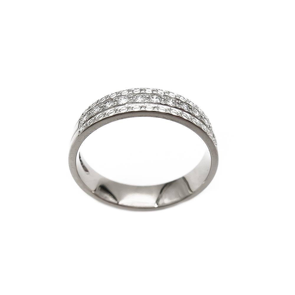 Valkokultainen Kohinoor rivitimanttisormus 0,22ct 18,25mm #2
