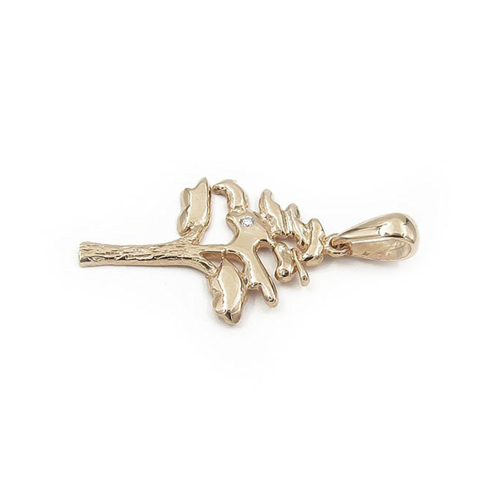 Kultainen puu riipus Onno Design timantti 0.01ct #2