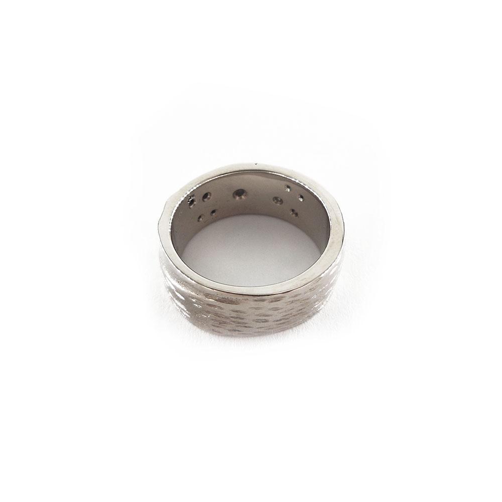 18K, Valkokultainen timanttisormus, Tim.0,038ct, 15,5mm #2