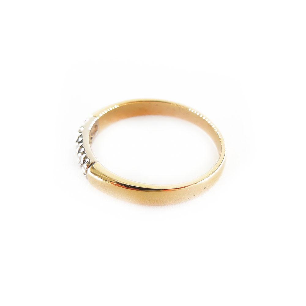 18K, Keltakultainen timanttisormus, 17,25mm, Tim.5x0,01ct #1