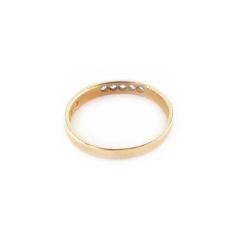 18K, Keltakultainen timanttisormus, 17,25mm, Tim.5x0,01ct #4