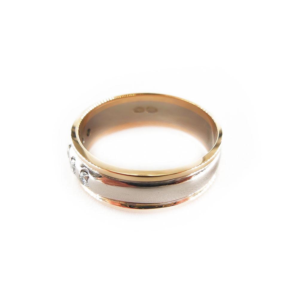 18K Kultainen timanttisormus,17,5mm, vk/kk, Tim. 0,15ct #1