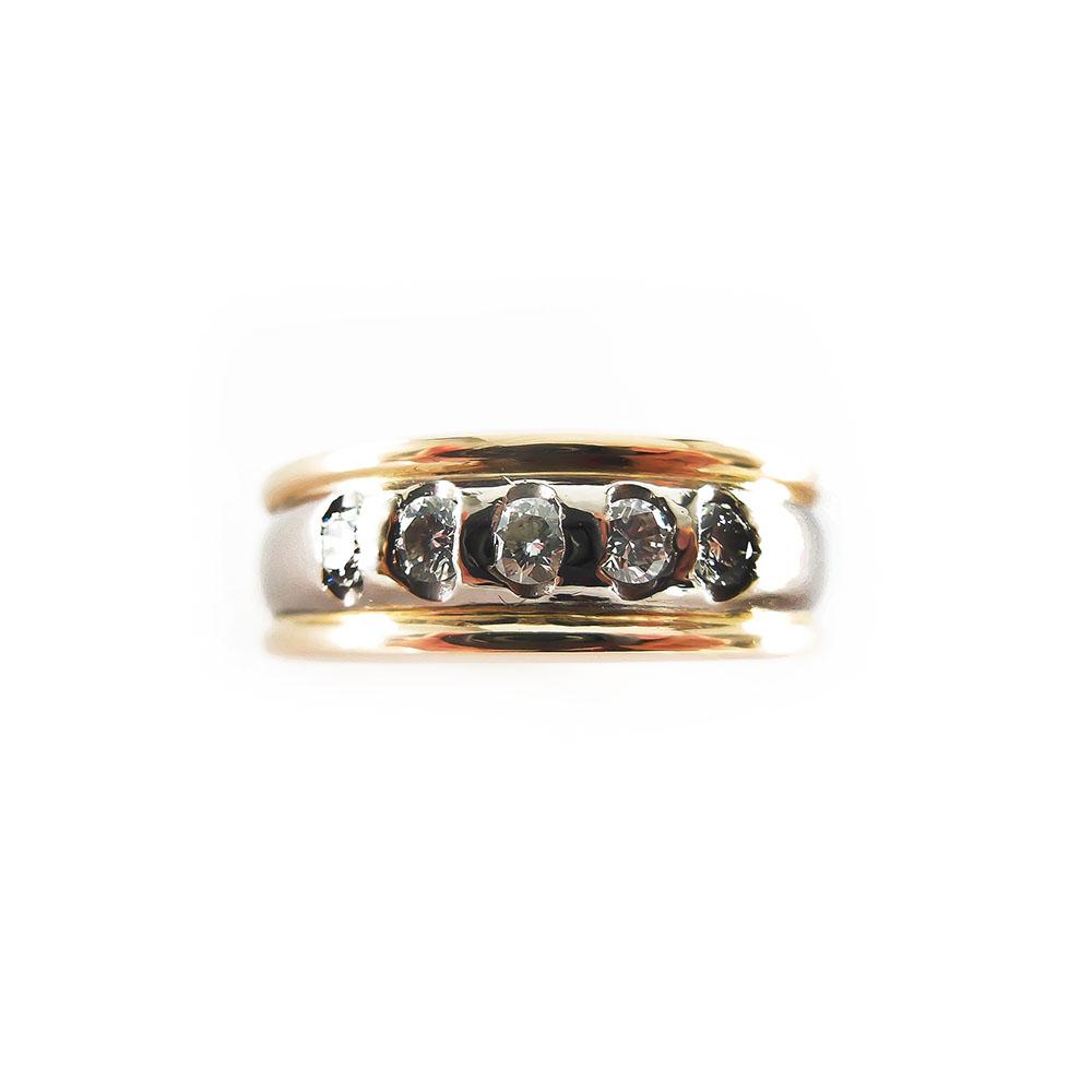 18K Kultainen timanttisormus,17,5mm, vk/kk, Tim. 0,15ct #2