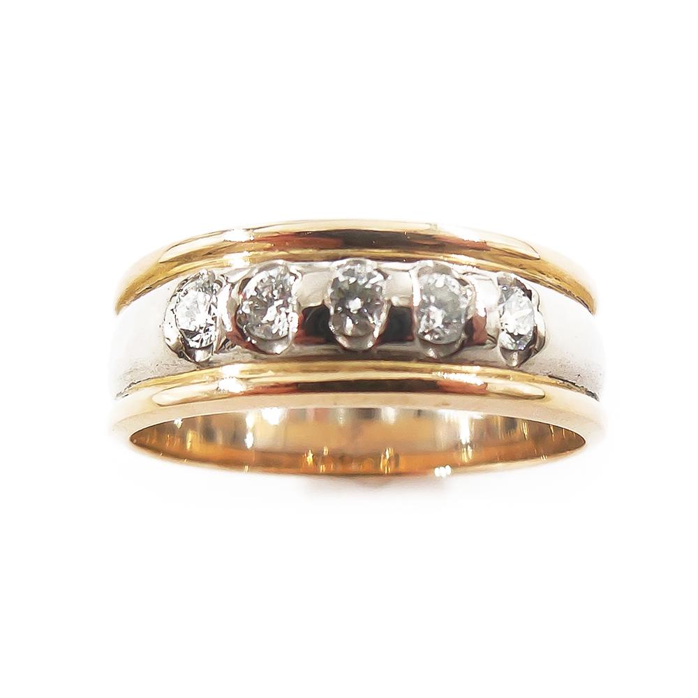 18K Kultainen timanttisormus,17,5mm, vk/kk, Tim. 0,15ct #7 Kultatukku.fi