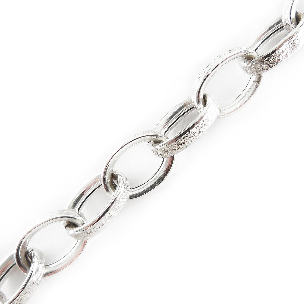 Hopeinen ranneketju, mattalenkit, 21,5 cm #2
