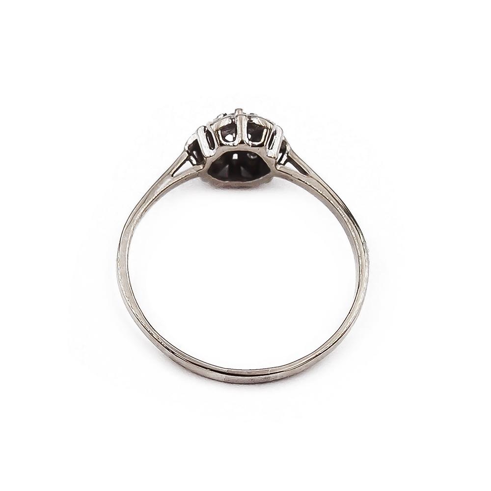Valkokultainen timanttikukkasormus 0.15+0.06ct 19,5 #2