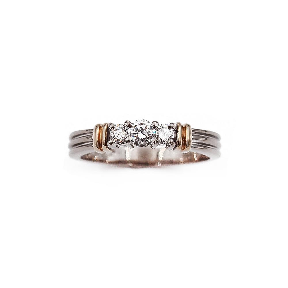 Valkokultainen Silván timanttisormus 3kpl yhteensä 0.34ct 18.25 2002 #2