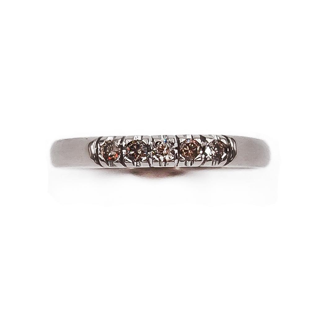 Valkokultainen kelt. timanttirivisormus 5kpl yht. 0.125ct 16.75 2015 TTa #2