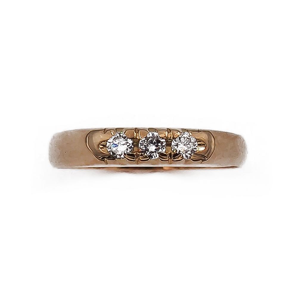 18k kultainen timanttirivisormus 3kpl yht. 0.12ct 16 1999 OLL #1