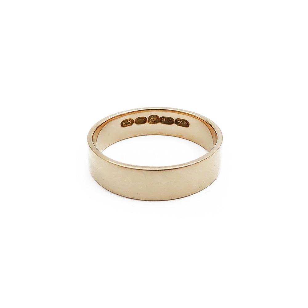 18k kultainen flakka kihlasormus 17,25mm v.-65 #2