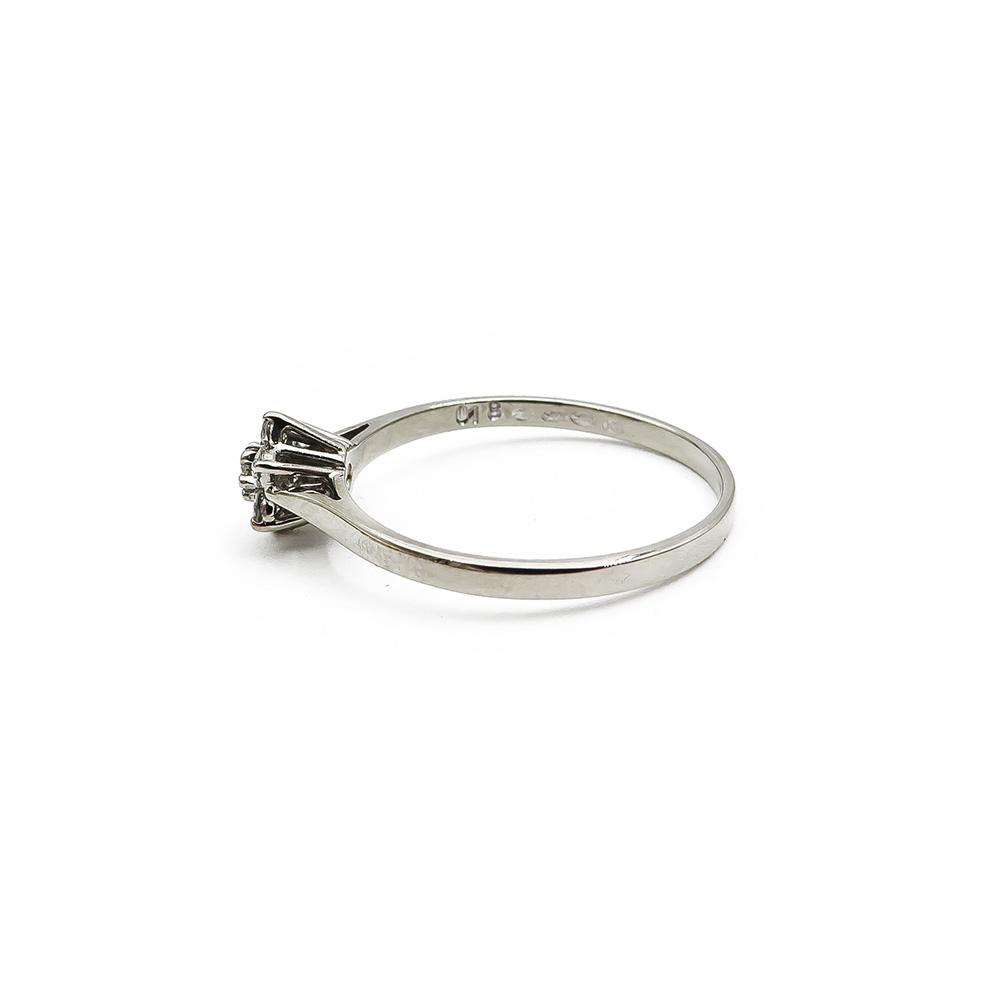 Valkokulta timanttisormus 17mm NW v.-87 0,18ct #2