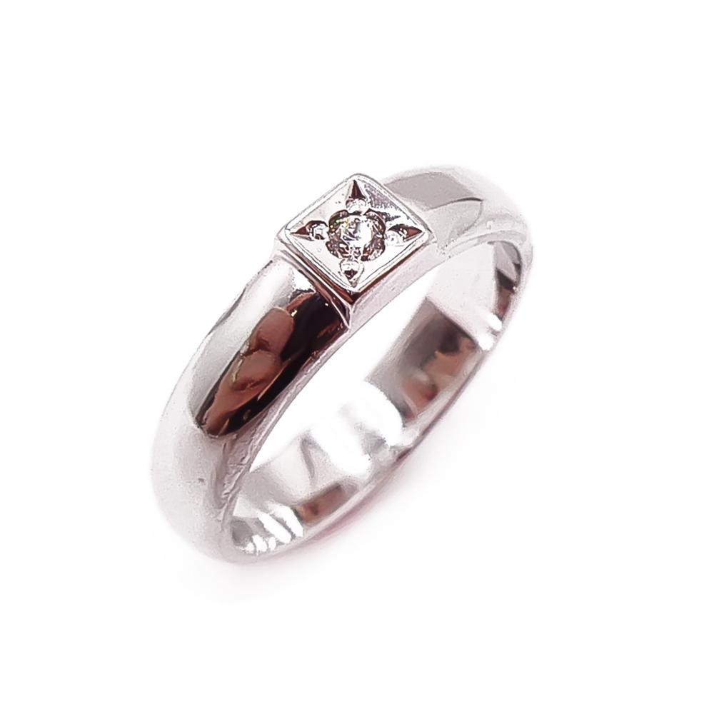 Valkokultainen timanttisormus 0,05ct 16,5mm #0
