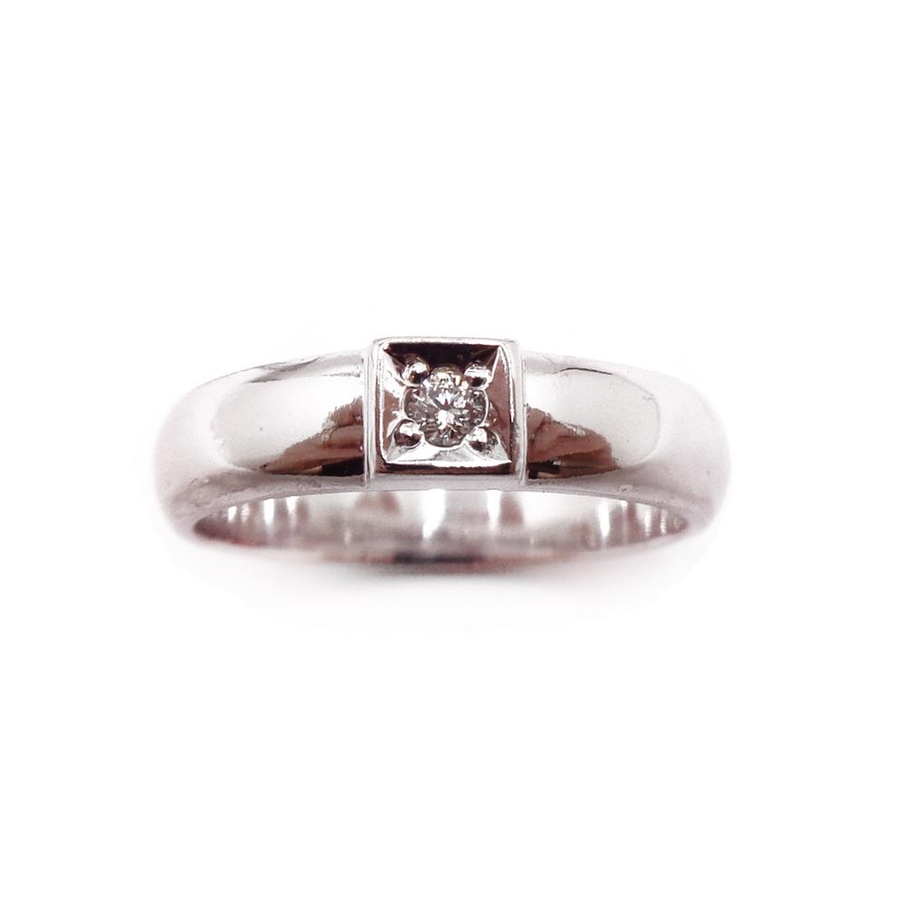 Valkokultainen timanttisormus 0,05ct 16,5mm #1