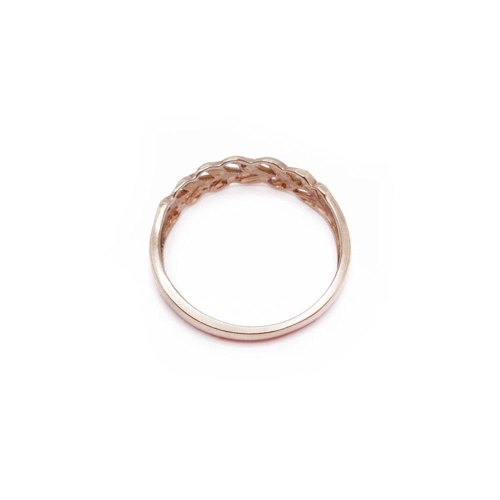 Kultainen letitetty sormus tim.0,03ct #2