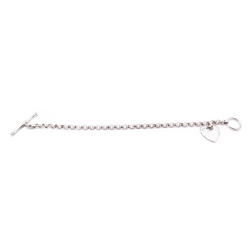 Hopeinen papuranne sydämellä 20.5cm #1