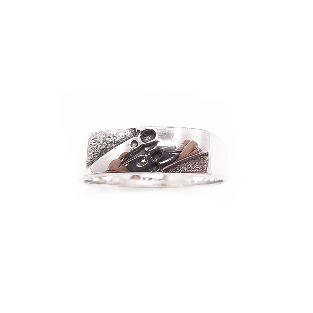 Hopeinen kantasormus 22mm v.-90 #1