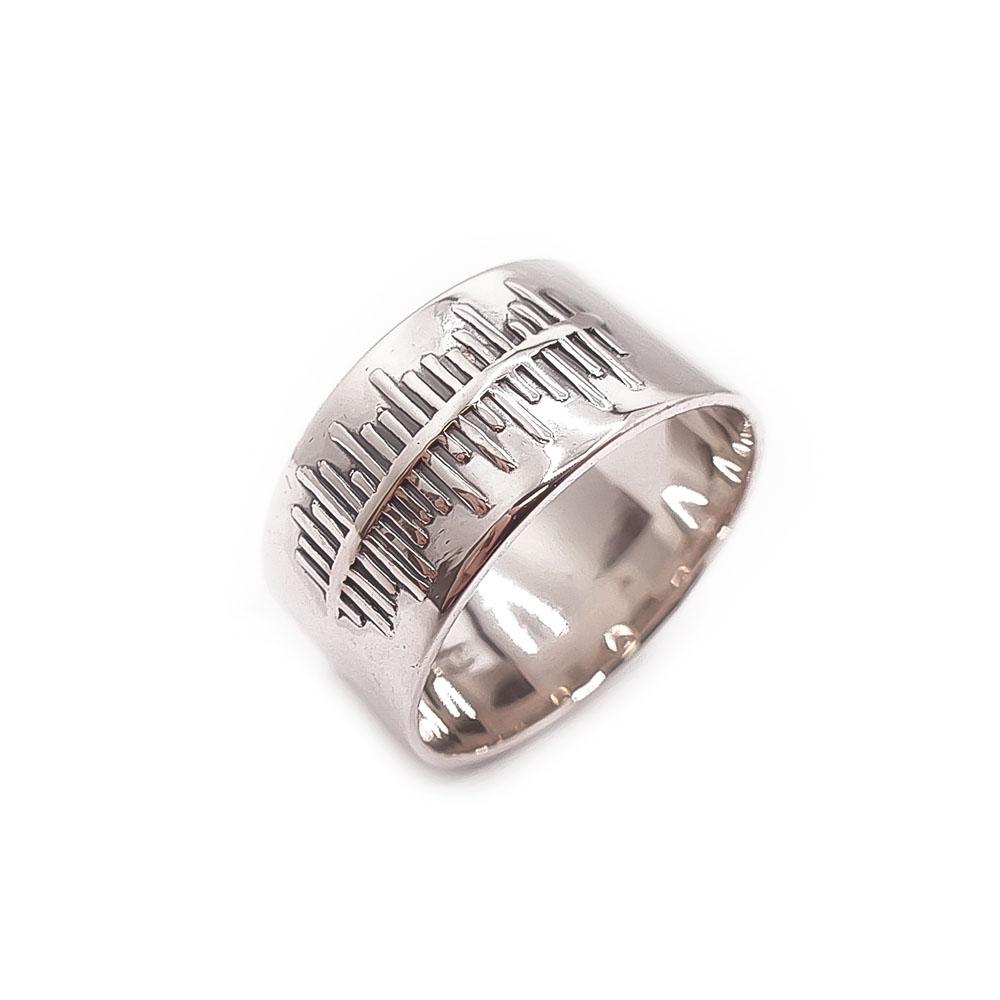Hopeinen sormus 18-mm v.-70 #0