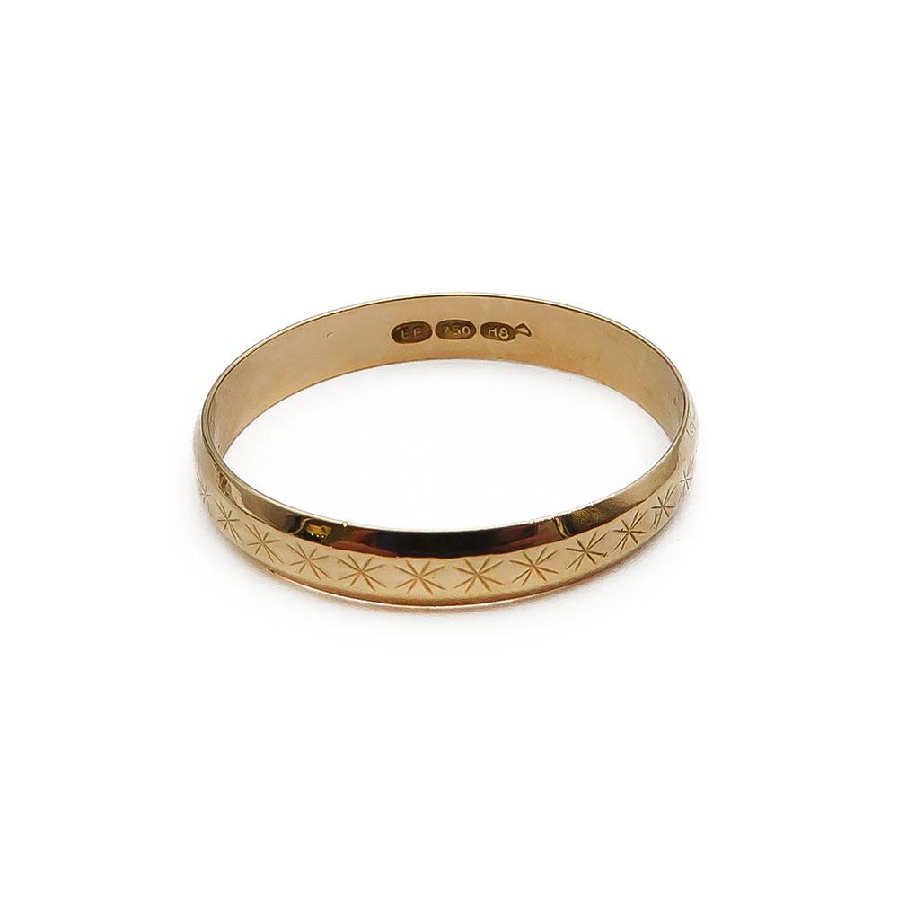 18K Kultainen timanttileikattu kihlasormus 21mm #0