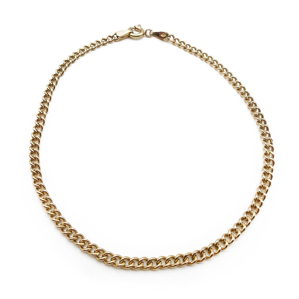 Kultainen panssari ranneketju 21cm lev.3mm #0