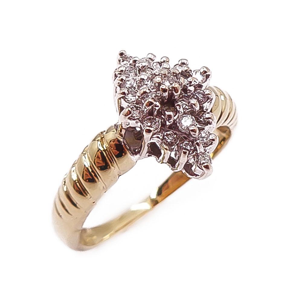 18k Timanttisormus 0,23ct 17+mm #0