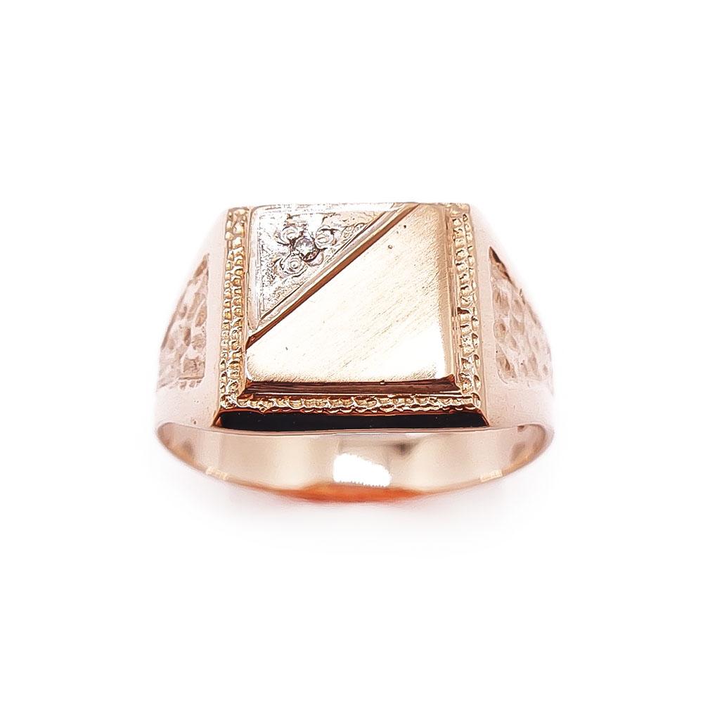 Kultainen kantasormus timantilla 0,01ct 22.5mm v.-97 #1