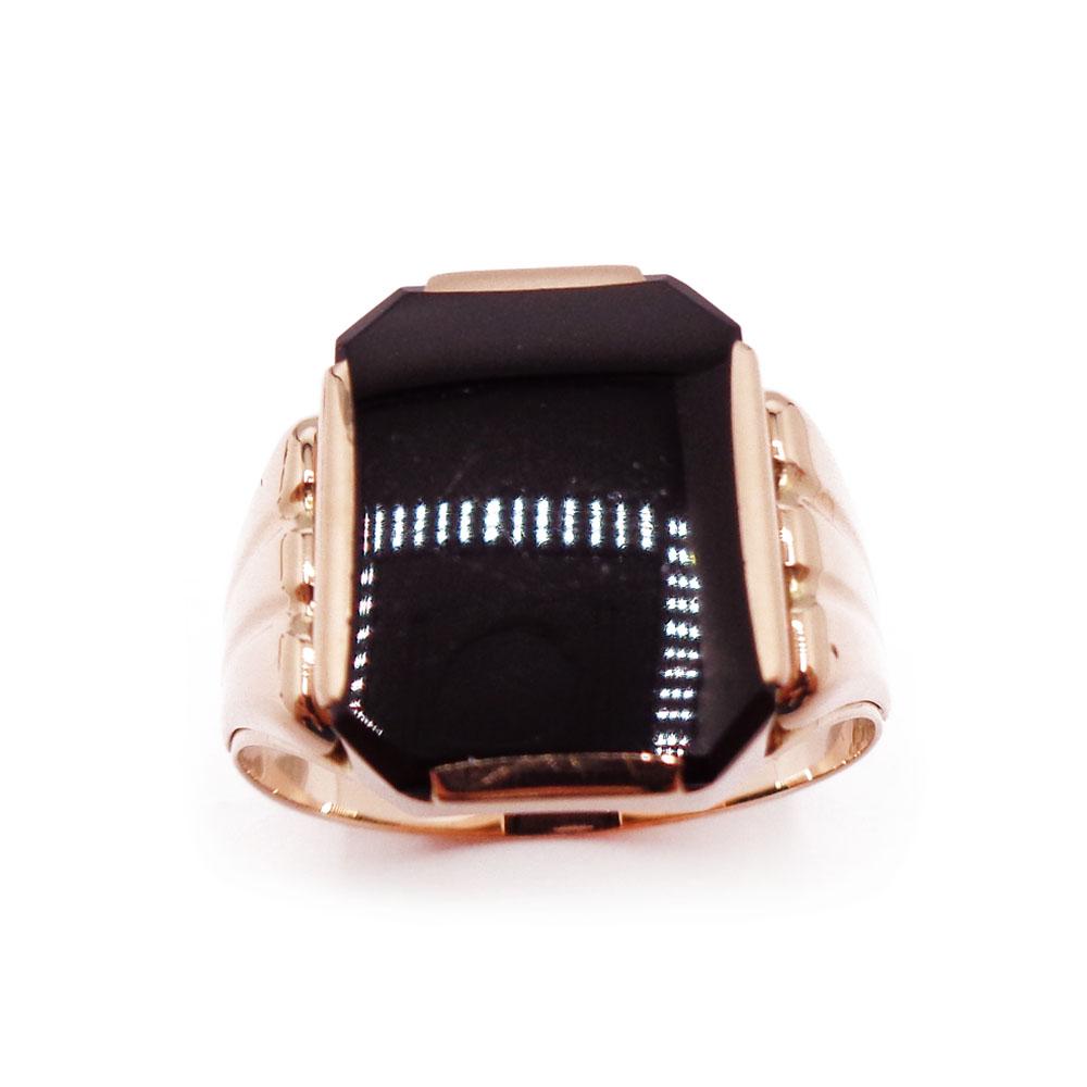 Kultainen kantasormus Onyx 20,5mm v.-60 #1