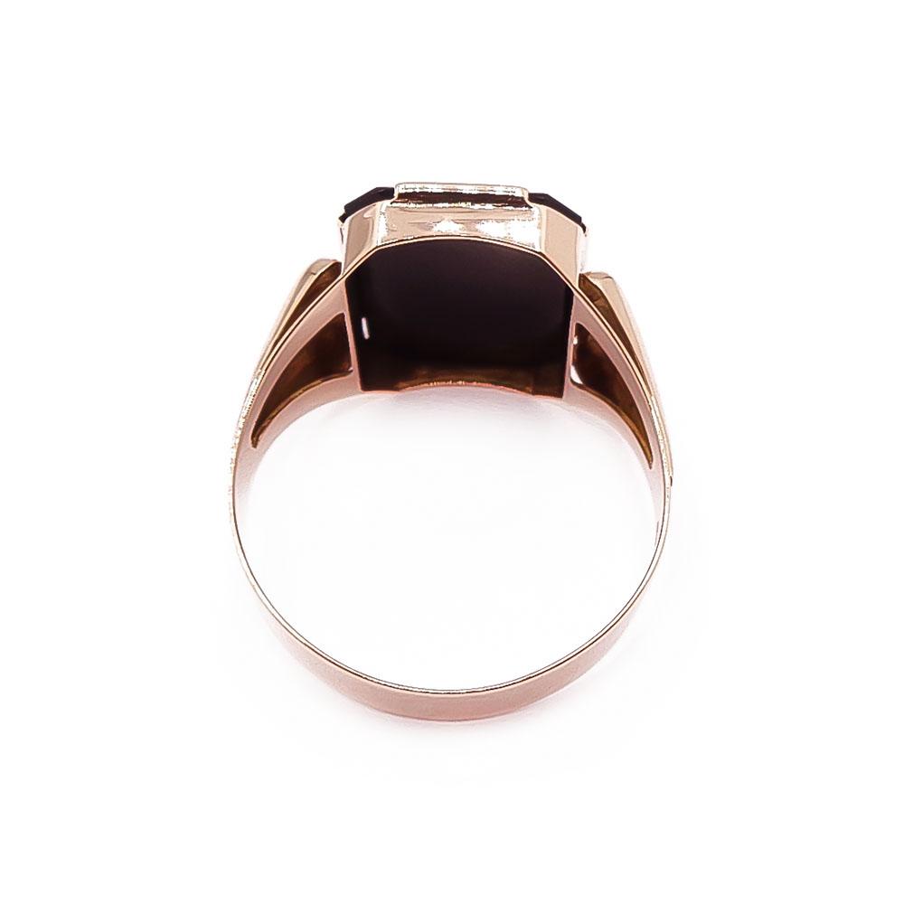 Kultainen kantasormus Onyx 20,5mm v.-60 #2