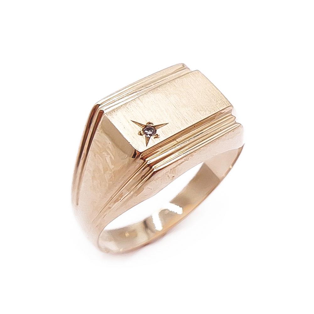 Kultainen kantasormus tim. 0,005ct 19mm #0