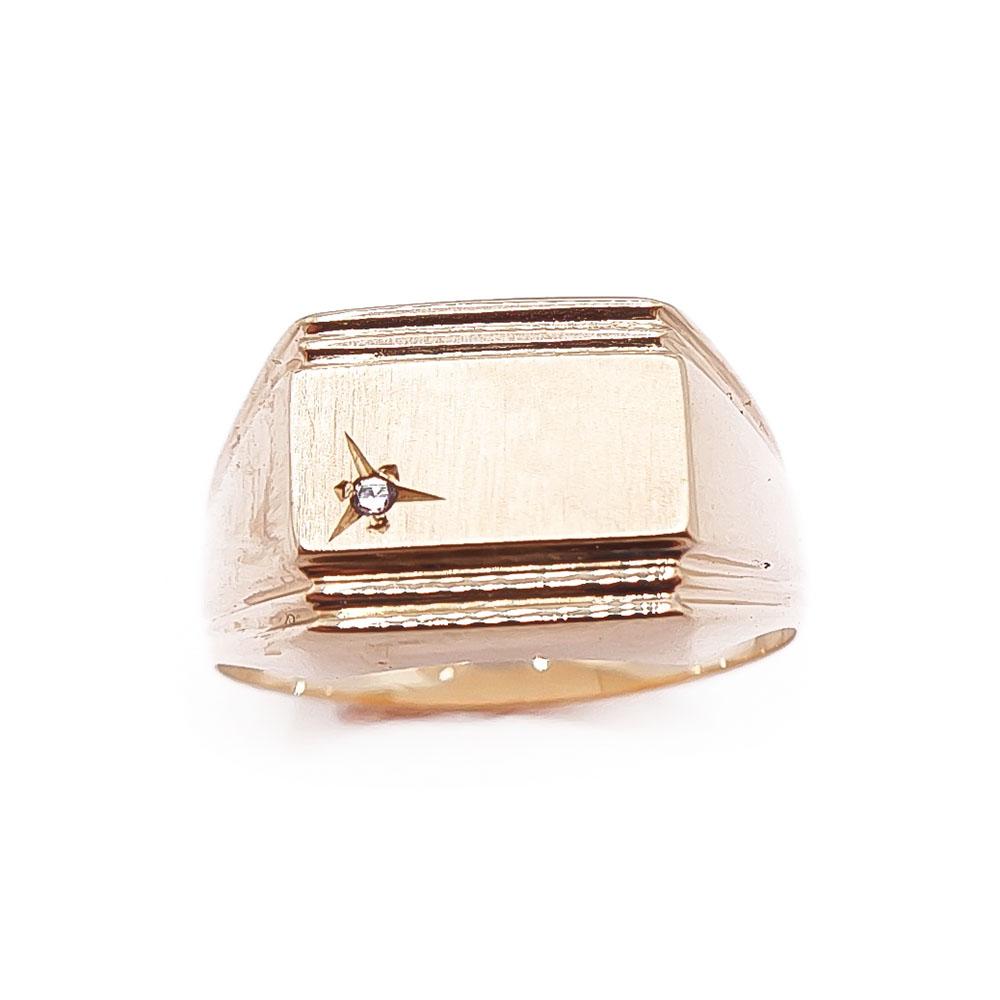 Kultainen kantasormus tim. 0,005ct 19mm #1