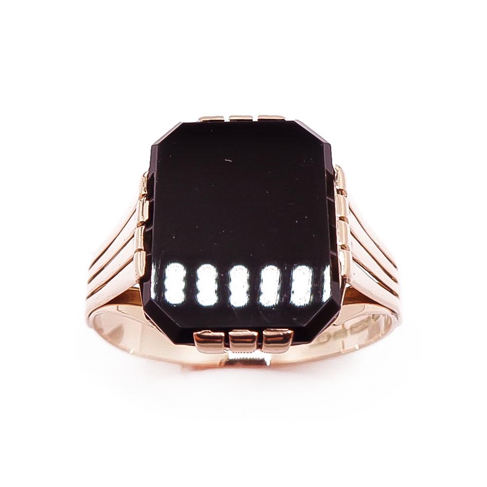 Kultainen kantasormus Onyx 21,5mm v.-55 #1