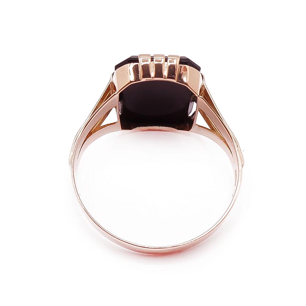 Kultainen kantasormus Onyx 21,5mm v.-55 #2