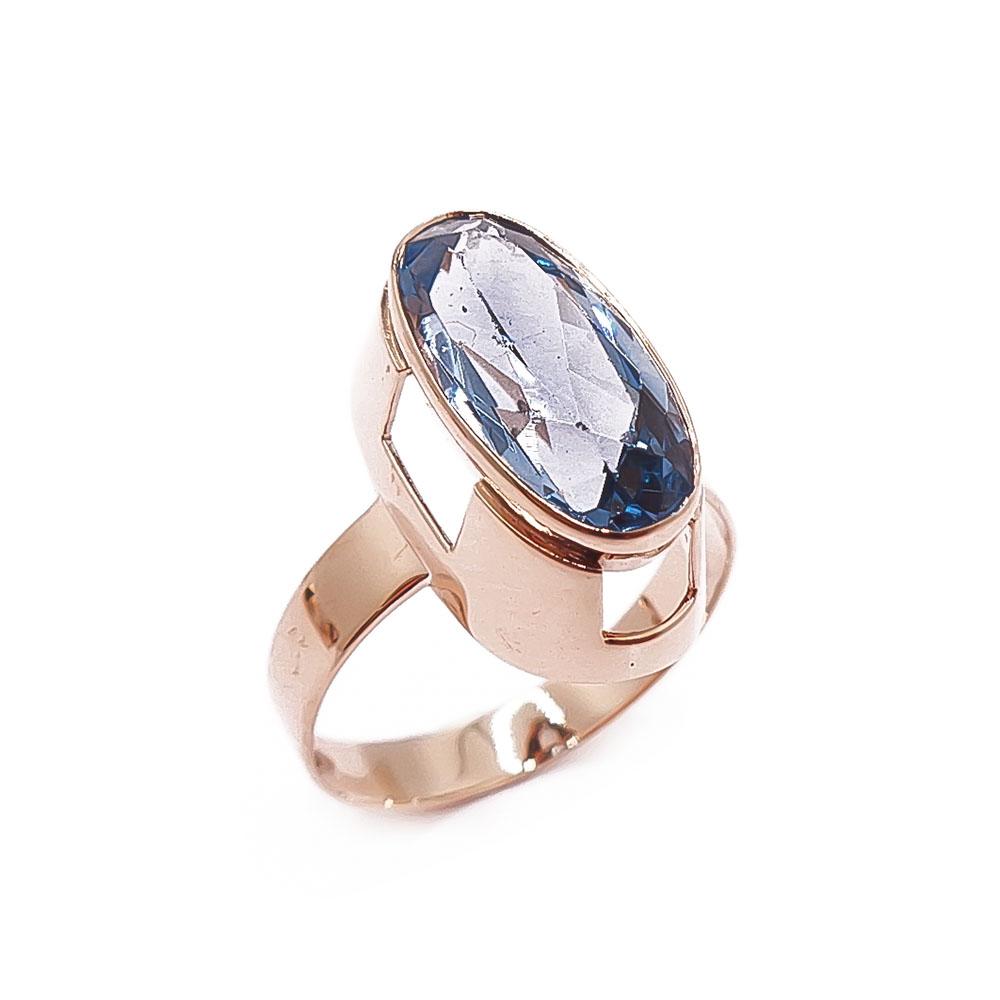 Kultainen aqua sormus 21mm v.-64 #0