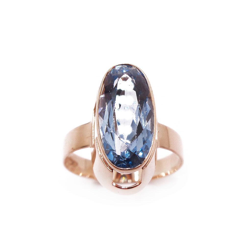 Kultainen aqua sormus 21mm v.-64 #1