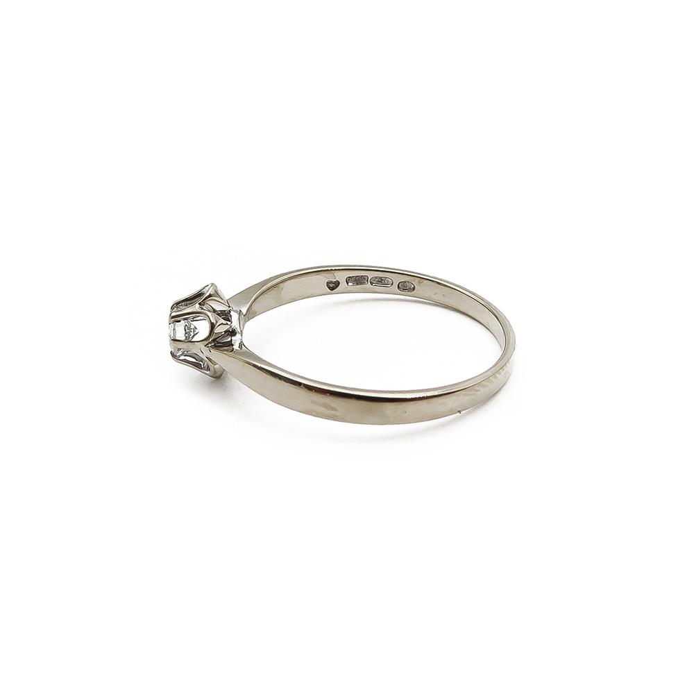 18K valkokultainen timanttisormus17,25mm 0,10ct #3