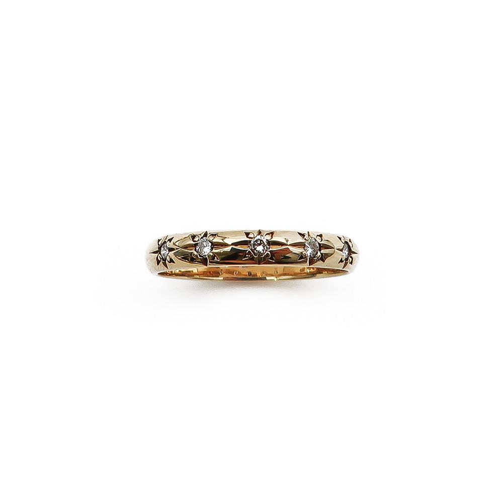 Kultainen timanttitähti sormus 17,75mm 0,05ct #1