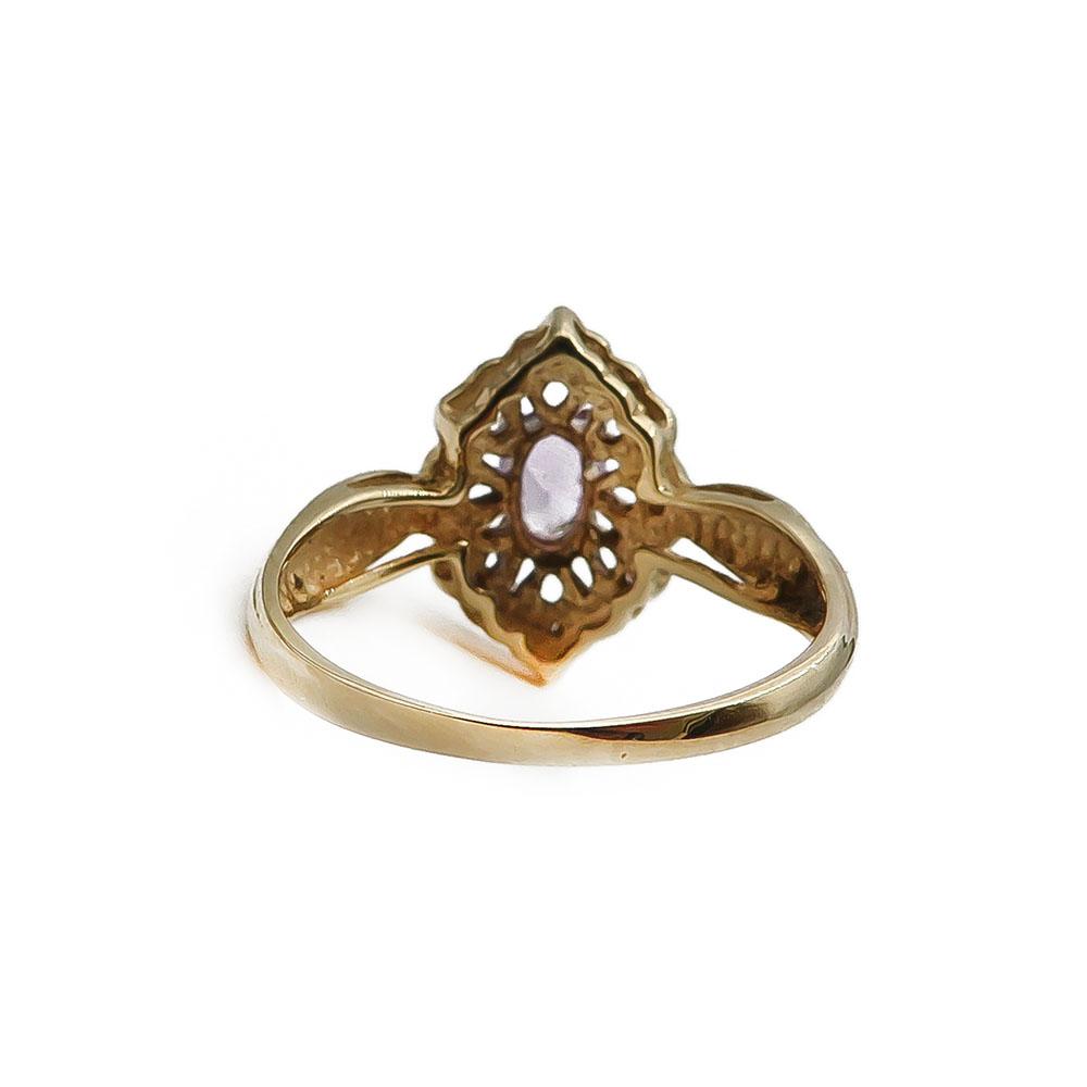 Kultainen lila timanttisormus 16,25mm 8x0,001ct #2