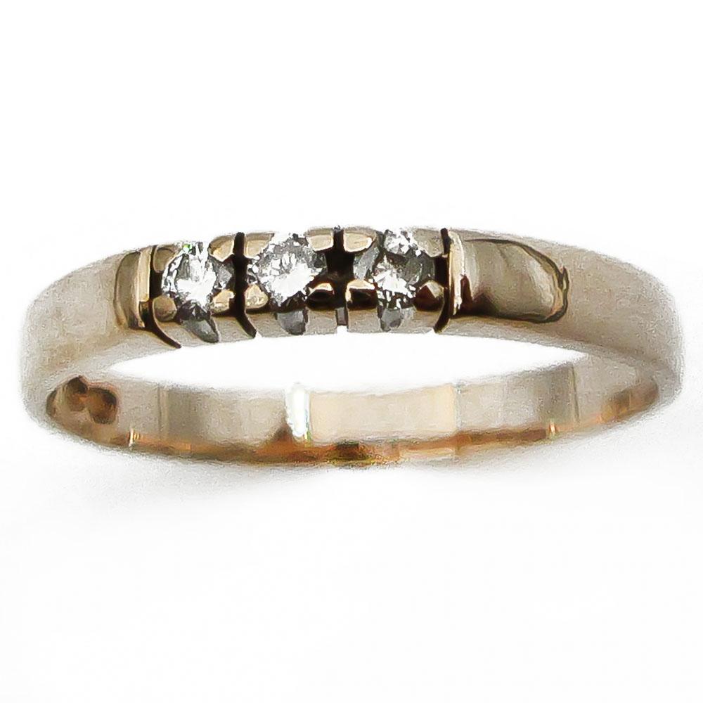 kultainen timanttisormus rivari 16,75mm 3x0,02ct #1