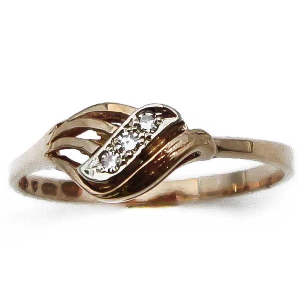 Kultainen tuimanttisormus 17,5mm 3x0,005ct #1