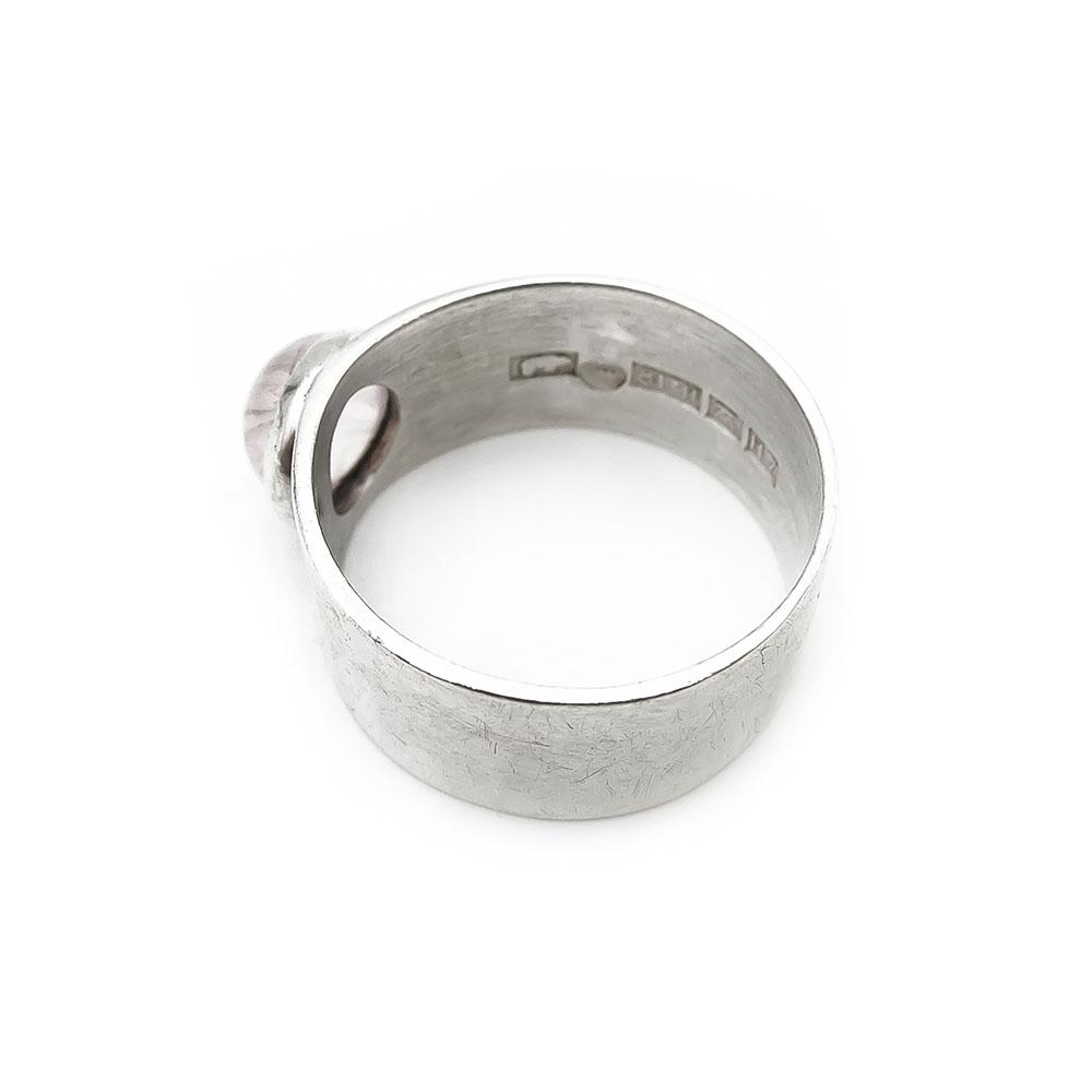 Hopeasormus ruusukvartsilla koko 16,0 v.-61 lev. 8mm #1
