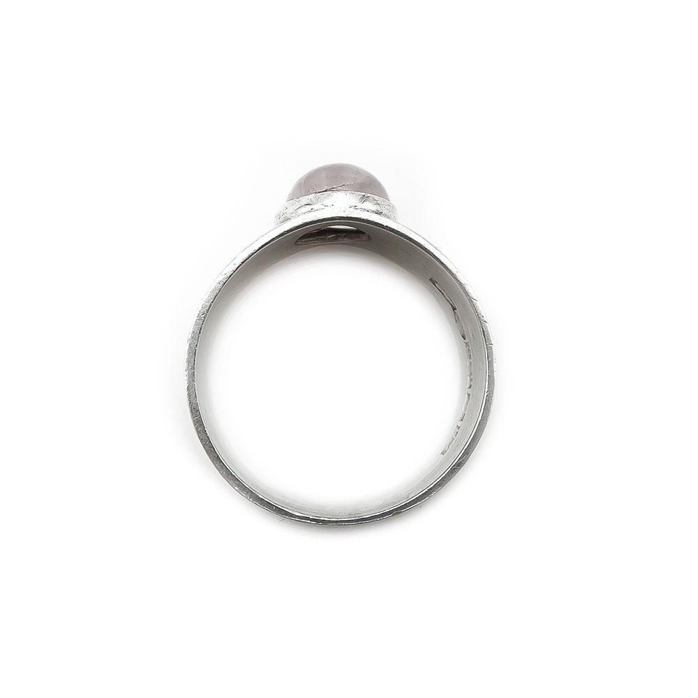Hopeasormus ruusukvartsilla koko 16,0 v.-61 lev. 8mm #2