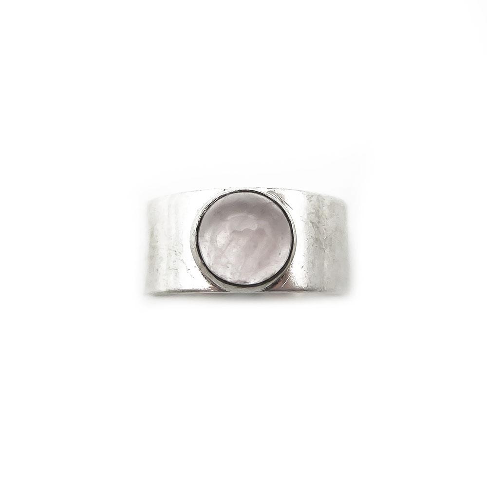 Hopeasormus ruusukvartsilla koko 16,0 v.-61 lev. 8mm #3