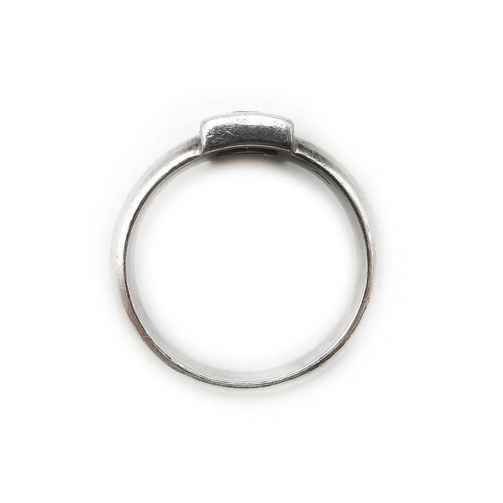 Hopeinen sormus 16,25 kirkas kivi lev.4 mm #1