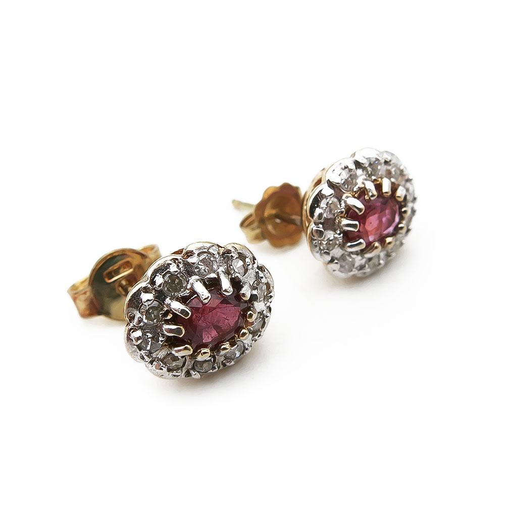 Diana timanttikorvakorut 0,2ct, vaaleanpunainen kivi #1