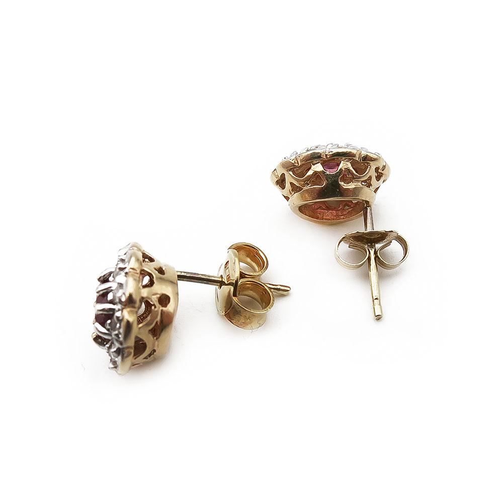 Diana timanttikorvakorut 0,2ct, vaaleanpunainen kivi #2